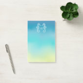 Seepferd-Monogramm-Strand-Ozean Ombre Post-it Klebezettel (Büro)