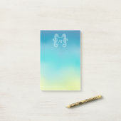 Seepferd-Monogramm-Strand-Ozean Ombre Post-it Klebezettel (Auf Schreibtisch)