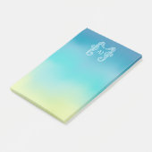Seepferd-Monogramm-Strand-Ozean Ombre Post-it Klebezettel (angewinkelt)