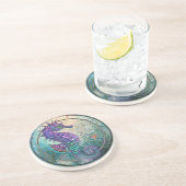 Seepferd Mosaik Round Sandstone Untersetzer (Seite)