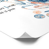 Seepferd Muschel unter der Kinderdusche Poster (Ecke)