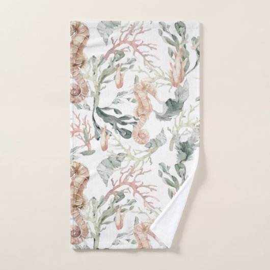 Seepferd Muster Badhandtuch Set (Handtuch)