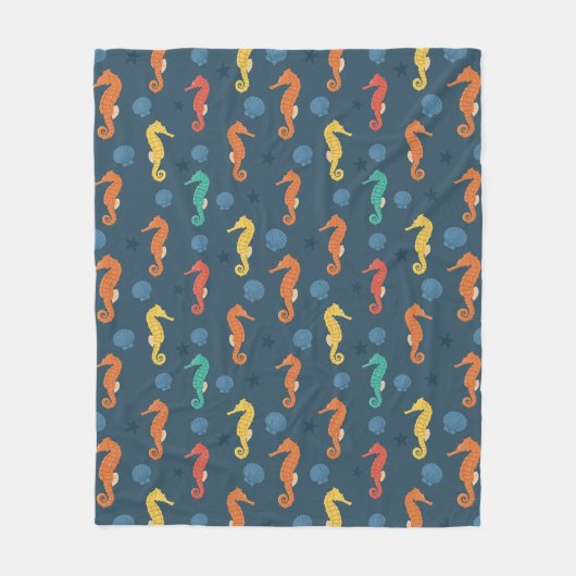 Seepferd Muster Fleecedecke (Vorderseite)