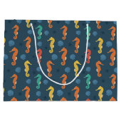 Seepferd Muster Große Geschenktüte (Rückseite)