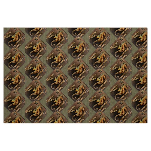 Seepferd Muster in Kupferfarben Stoff (Fat Quarter (45,7 x 55,9 cm))