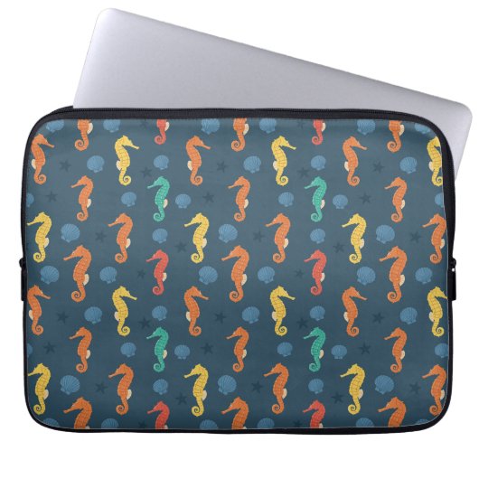 Seepferd Muster Laptopschutzhülle (Vorderseite)
