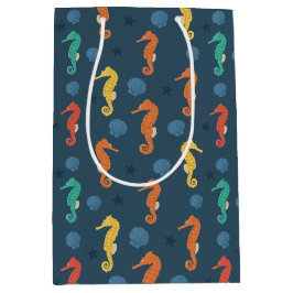 Seepferd Muster Mittlere Geschenktüte