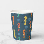 Seepferd Muster Pappbecher (Rückseite)