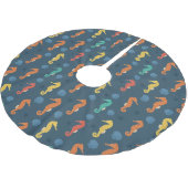 Seepferd Muster Polyester Weihnachtsbaumdecke (Schrägansicht)