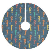 Seepferd Muster Polyester Weihnachtsbaumdecke (Vorderseite)