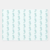 Seepferd Muster Sea Green Wrapping Paper Sheets Geschenkpapier Set (Vorderseite 3)