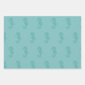 Seepferd Muster Sea Green Wrapping Paper Sheets Geschenkpapier Set (Vorderseite)