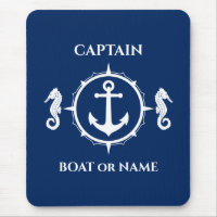 Seepferd Nautical Anchor Captain Boat oder Name Bl
