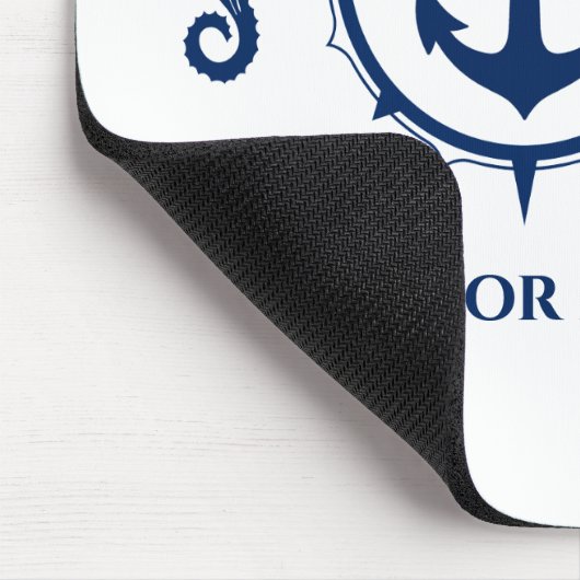 Seepferd Nautical Anchor Captain Boat oder Name Na Mousepad (Ecke)