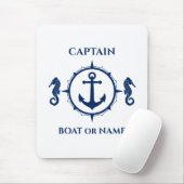 Seepferd Nautical Anchor Captain Boat oder Name Na Mousepad (Mit Mouse)
