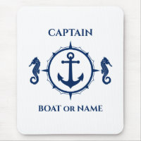 Seepferd Nautical Anchor Captain Boat oder Name Na