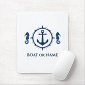 Seepferd Nautical Ankerplatz Ihr Boot oder Name Bl Mousepad (Mit Mouse)