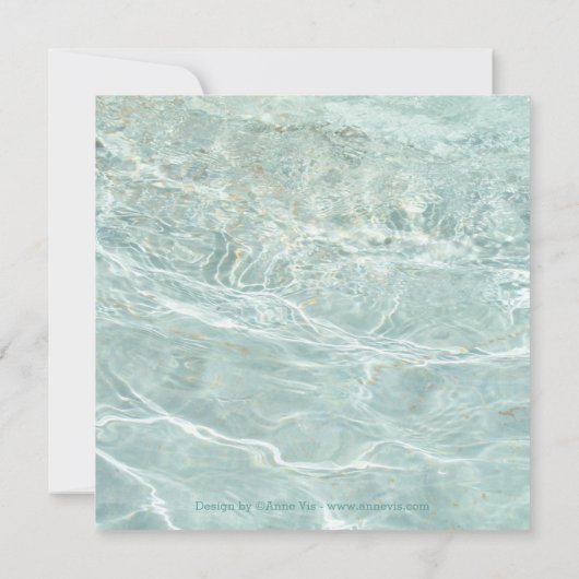 Seepferd Nautical Aqua Wedding Einladung (Rückseite)