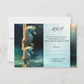 Seepferd Nautical Wedding RSVP Karte (Vorderseite)