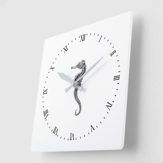 "SEEPFERD" NAUTISCHE ACRYLIC WALLCLOCK QUADRATISCHE WANDUHR (Winkel)