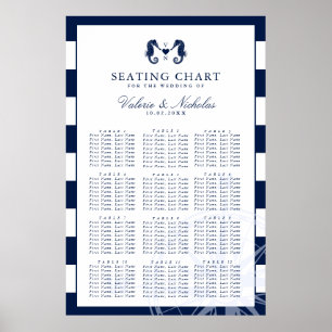 Seepferd Nautische Hochzeit Sitzdiagramm Poster