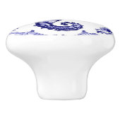 Seepferd Navy Blauer Weißer Ozean direkt gegenüber Keramikknauf (Seitenansicht)