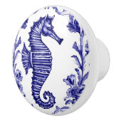 Seepferd Navy Blauer Weißer Ozean direkt gegenüber Keramikknauf (Rechts)