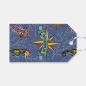 Seepferd Navy Ocean Animal Nautic Star Geschenkanhänger (Vorderseite (Horizontal))