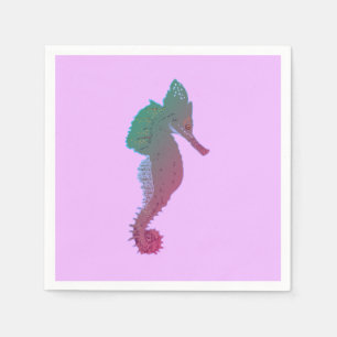 Seepferd, Ocean Life, Vector Art Cocktail Napkin Serviette