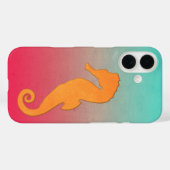 Seepferd Orange Silhouette Einfach nautisch Case-Mate iPhone Hülle (Rückseite (Horizontal))