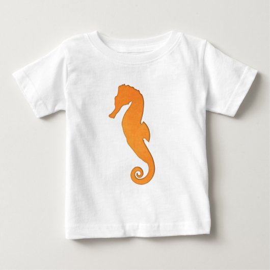 Seepferd Orange Silhouette niedlich nautisch Baby T-shirt (Vorderseite)