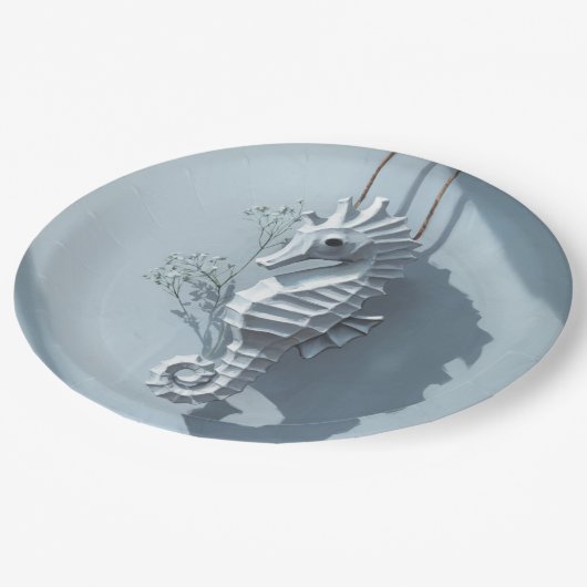 Seepferd Pappteller (Schrägansicht)