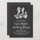 Seepferd Pärchen Strand Probe Einladung (Vorne/Hinten)