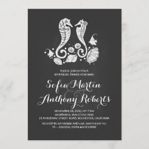 Seepferd Pärchen Strand Probe Einladung