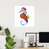 Seepferd-Patchwork-Pet Drucken Poster (Heimbüro)