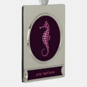 Seepferd Pink Banner-Ornament Silber (Rechts)