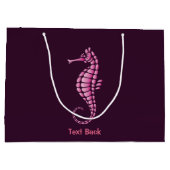 Seepferd Pink Große Geschenktüte (Rückseite)