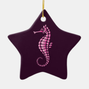 Seepferd Pink Keramik Ornament