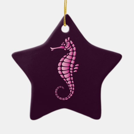 Seepferd Pink Keramik Ornament (Vorne)
