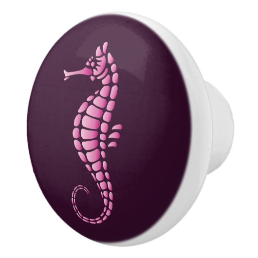 Seepferd Pink Keramikknauf (Rechts)