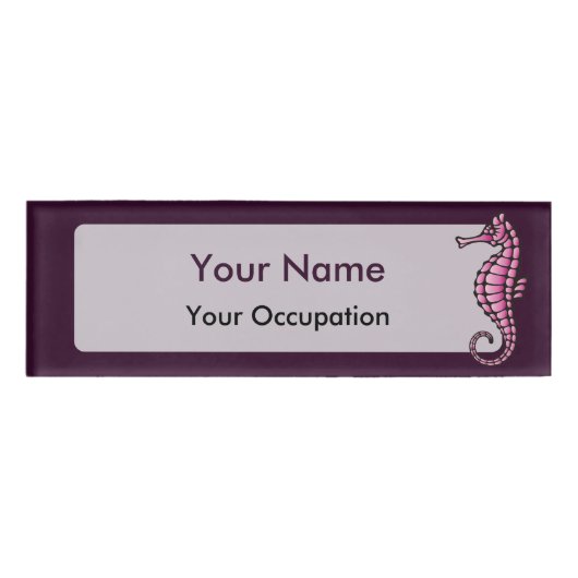 Seepferd Pink Namenschild (Vorderseite)