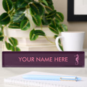 Seepferd Pink Namensplakette