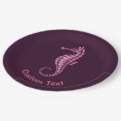 Seepferd Pink Pappteller (Schrägansicht)