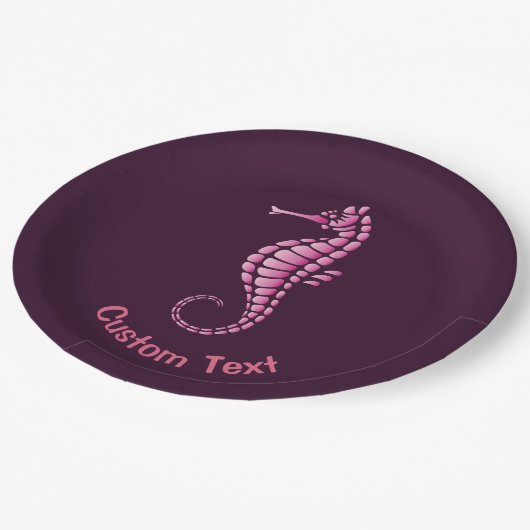 Seepferd Pink Pappteller (Schrägansicht)