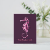 Seepferd Pink Postkarte (Stehend Vorderseite)