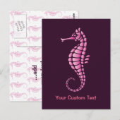 Seepferd Pink Postkarte (Vorne/Hinten)