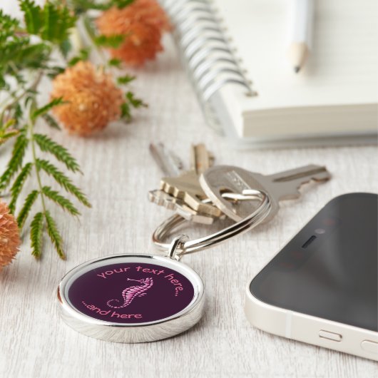 Seepferd Pink Schlüsselanhänger (Seite)