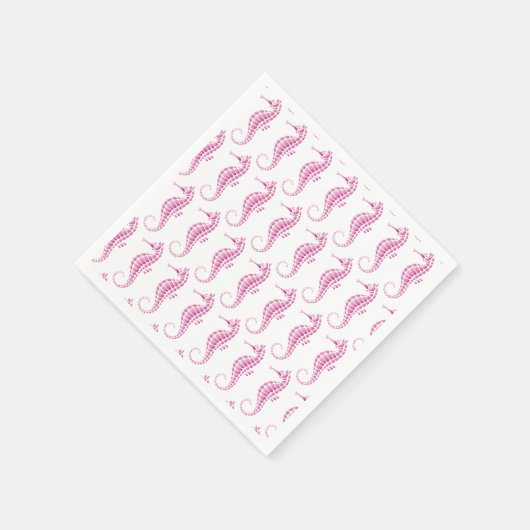 Seepferd Pink Serviette (Ecke)