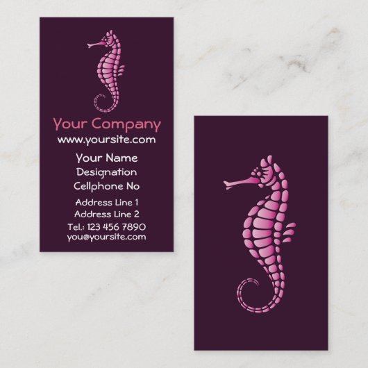 Seepferd Pink Visitenkarte (Vorne/Hinten)