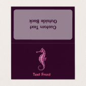 Seepferd Pink Visitenkarten (Außenseite Aufgefaltet)